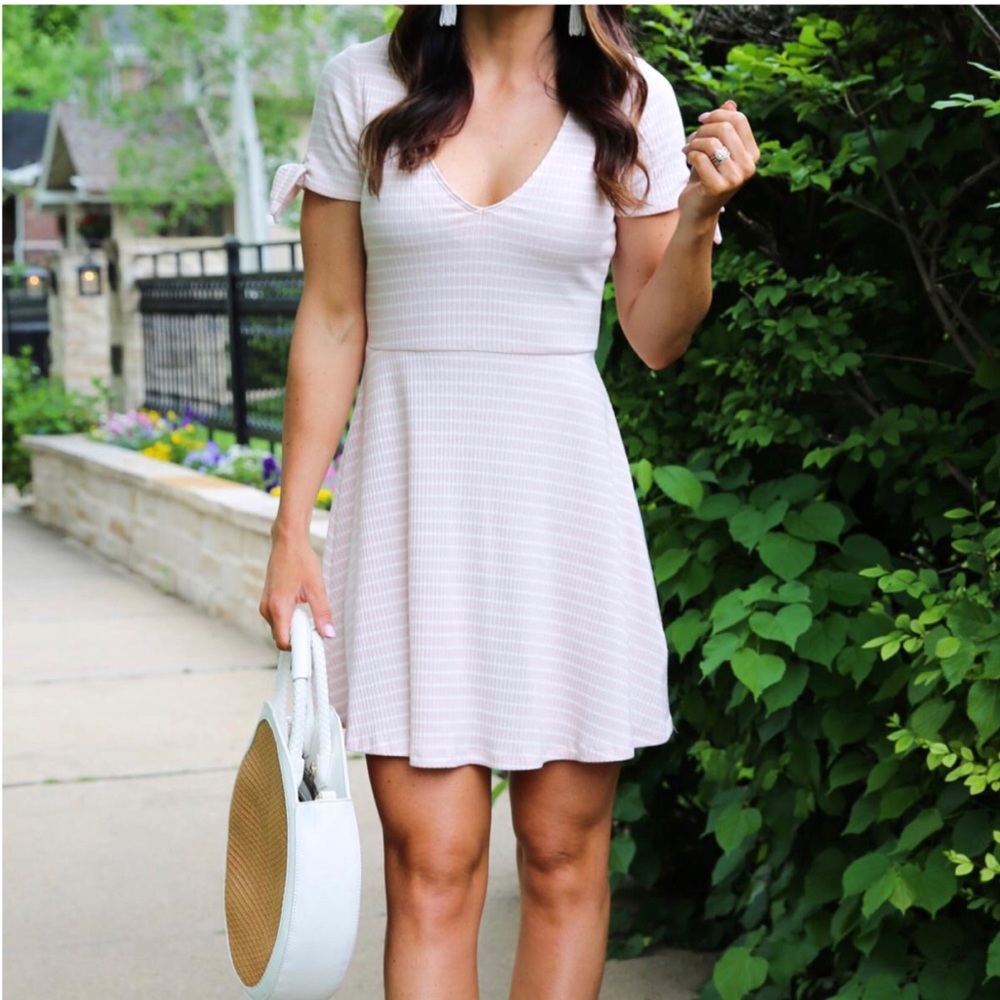 Tie-Sleeve Skater Dress